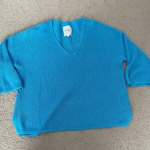Part Two Blue Linen Sweater Size XL